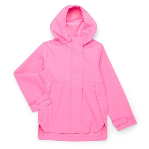 Ozark Trail Girls Hooded Rain Zip-Up Jacket Sz:XXL(18) Tropical Pink - Picture 1 of 4